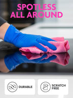 Tear-A-Rag Roll -50 Pack, 12 x 12" Microfiber Cleaning Cloth, Reusable Towels for home, auto and shop (Magenta)