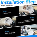Vacuum Suction Magnetic Phone Holder, Strong Suction Magnetic Car Phone Holder Mount Foldable Phone Stand for iPhone16/15/14/13/12, Mirror/Glass/Screen(Not Charge Phone)