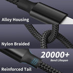 2Packs 6FT Dual Type-C 4 in 1 Multi Charging Cable for Multiple Devices with 2 USB-C/IP/Micro Port, USB Cable iPhone Charger Cord, Travel Car Accessories for iPhone17-8, Galaxy 25 Android iPad, More