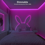 Tatazone 16.4ft Pink COB Led Strip Lights with RF Remote, Dimmable Bright Adhesive Indoor Led COB Light Strip for Cabinet, Painting, Room, Bed