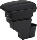 AULPHIKE Compatible with Nissan Note Armrest 2016-2018 Car Center Console Organizer Armrests Double Layer Storage with 3 USB（Black）