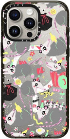 CASETiFY Impact iPhone 15 Pro Max Case [Slim/Compatible with Magsafe / 8.2 ft. 4X Military Grade Drop Protection] - Opossum Symposium - Clear Black