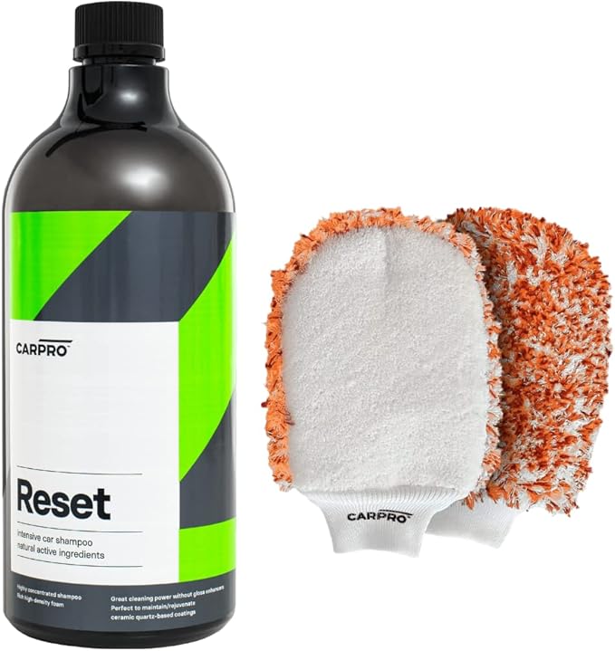 CARPRO Reset - Intensive Car Shampoo Wash 1 Liter, Perfect Partner to Nanotechnology Based Sealants and Coatings WheelsMitt Car Wheel, Tire & Plastic Cleaning Tool Glove - Bundle