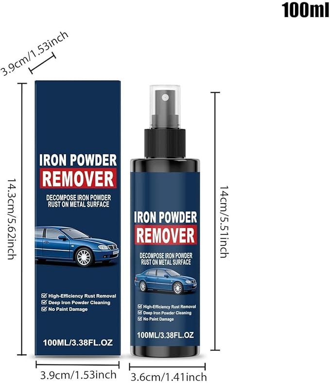Rust Remover Spray - Fast-Acting Spray, Iron Powder Remover for Metal, Hardware Brake Solution, Engine Auto Liquid with Quick-Reaction Formula, Multipurpose Motorcycle Fluid for Oxidation Removal