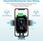 Piosoo Wireless Car Charger-Cup Holder Phone Mount,Automatic Infrared Smart Sensor Clamping Qi 15W Fast Universal Adjustable Cell Phone Wireless Charging Air Vent Cradle