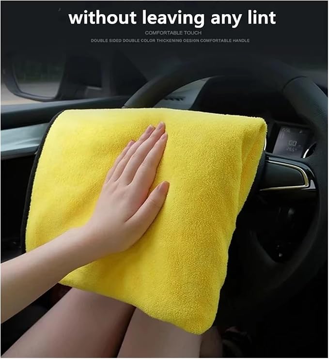 Absorbent Microfiber Cleaning Towel - Thick Double Layer Soft Drying Cloth for Car Body Washing and Detailing(30 30,A)
