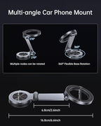 SYNCWIRE for MagSafe Car Mount【360° Rotation】Magnetic Phone Holder for Car, Adjustable Metal Arm, Ultra Magnet, Car Magnet Phone Mount for Dashboard, Fit for iPhone 17 16 15 14 13 Pro Max &All Phones