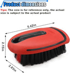 Carpet and Upholstery Cleaning Brush - Stiff Bristle Carpet Scrubber Car Cleaning Brush for Car Interior and Home - Leather Brush Auto Detailing Scrub Brushes for Couch, Floor Mats, Clothes (Red)