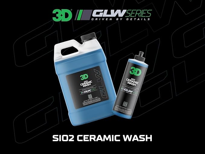 3D SiO2 Ceramic Wash & Wax Soap - 1 Gallon - pH Neutral Car Shampoo with Hydrophobic Protection & Deep Gloss | SiO2 Coating | Scratch-Free Detailing