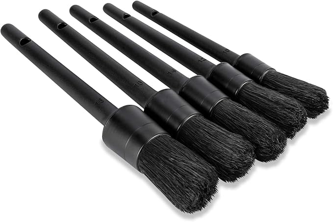Voodoo Ride ® VR-1028 Five-Piece Detailing Brush Set Synthetic Bristles for Interior/Exterior use