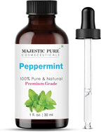 Majestic Pure Essential Oil with Glass Dropper - 100% Pure and Natural - Essential Oils for Diffuser, Aromatherapy, Soap and Candle Making, Peppermint Essential Oil, Peppermint Oil, 1 Fl Oz