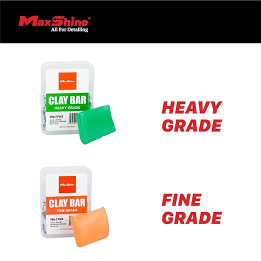 Maxshine 2-Pack Magic Clay Bar (50g Each) – Fine Grade Material for Car Clay Bar Auto Detailing – Cleans & Removes Surface Contaminants Paintwork, Glass, Plastic, Metal Surface