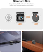KAWA 2K Tiny Dash Cam, 1296P QHD Mini Car Camera DashCam - Voice Control, G -Sensor, Free 32GB TF Card, Built-in WiFi, APP Control, WDR/3D DNR with Super Night Vision, 24H Parking Mode