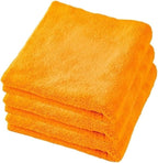 600GSM Microfiber Car Cleaning Towels - Thickened Detailing Drying Cloths (1/3/6/9pcs, 40x40cm) for Ultimate Car Care(Orange 3pcs)