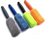Car Brush Wheel, 27 * 5 * 3 Microfiber Wheel Tire Rim Brush Portable Car Washing Cleaner for Car Wash Accessories (Grey)