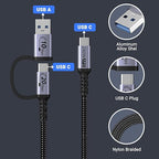 20Gbps USB C CarPlay Cable 3.3ft [2Pack],2-in-1 USB C Fast Charging & Data Transfer for Android Auto Cable, Compatible with iPhone 16 15 Pro Max,Samsung Galaxy, Pixel 9 Pro