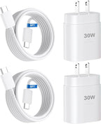 Phone 17 16 15 Charger Fast Charging,30W USB C Phone 17 16 15 Pro Max Charger Block & 8FT Long Type C Cable Cord for i.Phone 17/Air/17 Pro/17 Pro Max/16/16 Pro/16 Pro Max/15/15 Pro Max,White