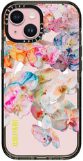 CASETiFY Impact iPhone 15 Case [4X Military Grade Drop Tested / 8.2ft Drop Protection/Compatible with Magsafe] - AF Dream FLWRS - Clear Black