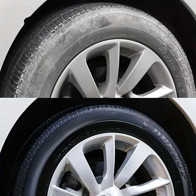Premium Tire Coating & Trim Restorer, Tire Coating Paste, Long-Lasting Ceramic Coating & UV Protection, Bring Back the Original Deep Black Shine to Rubber and Plastic (4pcs)