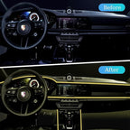 EL Wire Interior LED Strip Lights, USB Auto Neon Light With Sewing Edge, 16FT Electroluminescent Ambient Lighting Kit, Fuse Protection, Car Decoration Accessories (Yellow/16FT)