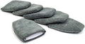 Autofiber [Finger Applicator] Microfiber Fingertip Mitt Applicator (5 in. x 4 in.) 6 Pack (Gray)