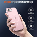 SUPFINE Magnetic for iPhone 17e Case/iPhone 16e Case with Screen Protector (Compatible with MagSafe) (Military Grade Drop Protection) Translucent Matte Shockproof Phone Cover,Light Pink