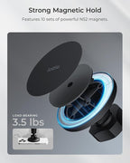 iOttie iTap 3 Magnetic Flush Mount Car Mount Phone Holder with Magnetic Ring Adapter. Compatible with iPhone, Samsung Galaxy, Google Pixel, Huawei, LG, and All Qi Compatible Smartphones