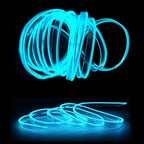 MaxLax El Wire Ice Blue Interior Car LED Strip Lights, 10m neon Wire 12V with Fuse Protection for Automotive Car Interior Decoration with 6mm Sewing Edge