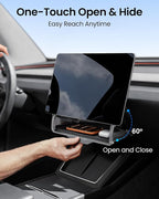 REEVAA Upgraded Tesla Model Y Hidden Under Screen Storage Box for Model Y 2020-2026 (Fit New Model Y Juniper) [One-tap Open & Stable Installation] Model Y Accessories, Center Console Organizer Tray