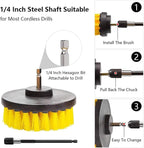 Drill Brush Attachment Set Power Scrubber Wash Cleaning Brushes Tool Kit With Extension For Clean Car Wheel Tire Glass Windows(2inch)