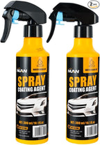 NUAN 2-Pack Nano Hydrophobic Ceramic Coating, 300ml Car Coating Spray Kit,Easy-to-Spray Auto Paint Protection, Includes Microfiber Cloth for Vehicle Shine & Protection