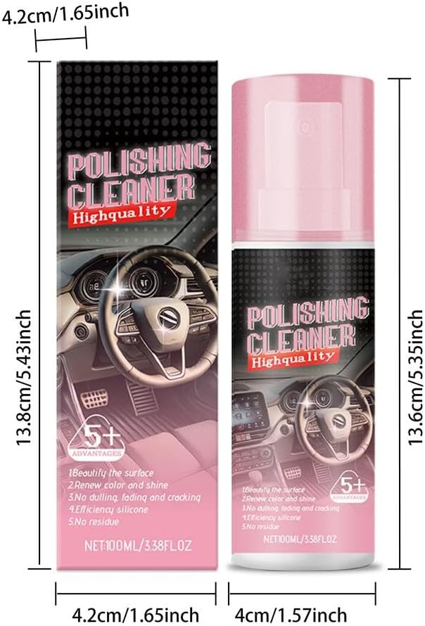 Car Interior Cleaner, Vehicle Interior Polish,Polishing Cleaner Car Interior, Car Interior Detailer and Cleaner, Vehicle Interior Polish, Interior Detailer Spray (2 Pcs)