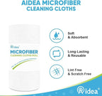 AIDEA Microfiber Cleaning Cloth Roll, White Shop Towels 55 Sheets Washable, Microfiber Towels for Cars, White Rags Reusable Paper Towel for Automotive, Workshop, House, Kitchen, Cleaning Supplies11×9"
