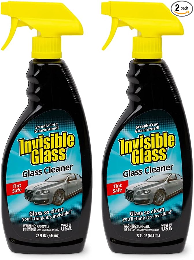 Invisible Glass 92164-2PK Premium Glass Cleaner Spray for Car Windshields and Windows, Automotive and Home Window Cleaner, Streak-Free, Ammonia-Free, Tint-Safe – 22 fl oz (Pack of 2)