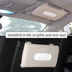 Car Tissue Holder, Sun Visor Napkin Box, Auto Napkin Case with Tissues Refill, Paper Towel Dispenser, Vehicle Interior Accessories Universal for Car SUV Pickup Truck-Beige