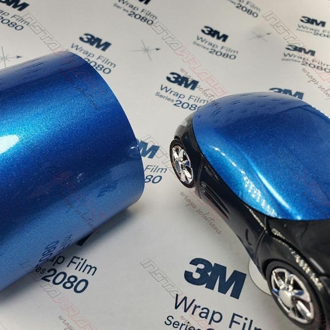 3M Car Wrap Roll 2080 Gloss Blue Metallic | G227 | (5ft x 5ft (25 Sq/ft)) | Automotive Vinyl Wrap for Cars - Car Interior Wrap & Exterior | w/Free Instawraps Pro Glove
