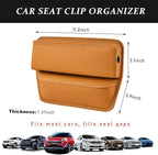 Kewucn Car Seat Gap Organizer, Adjustable Leather Front Seat Gap Filler Storage Box, Multifunctional Auto Console Side Pocket Organizer for Phone Glasses Key Card, Car Accessories (Khaki)