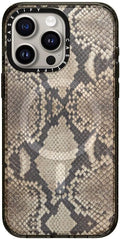 CASETiFY Impact iPhone 15 Pro Max Case [Slim/Compatible with Magsafe / 8.2 ft. 4X Military Grade Drop Protection] - Brown Snake - Clear Black