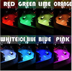 Car LED Strip Lights, 4Pcs App Control Interior Lights, Multicolor Music Car Strip Light Under Dash Lighting Kit with Sound Active Function and Remote Controller, DC 12V