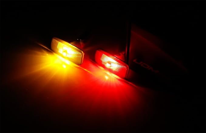 iJDMTOY Clear Lens Amber/Red LED Trunk Bed Marker Lights Set Compatible with 2010-18 Dodge RAM 2500HD 3500HD Dually Truck Double Wheel Side Fenders, Powered by Total 20 LED