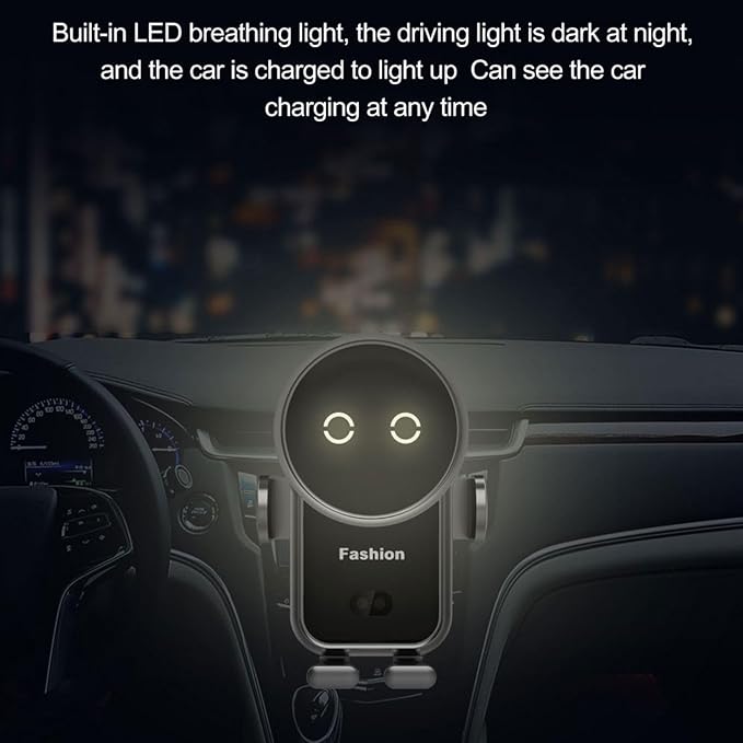 Cell phone holder wireless car charger,15W Auto Clamping Phone holders for your car fit for iPhone 16 15 14 13 12 Mini Pro Max 11 XR, Samsung Galaxy S24 Ultra S23 S22 S21+ Note 20 (Black)