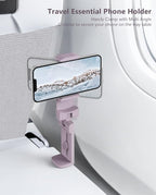 MiiKARE Travel Essentials Airplane Phone Holder, Universal Handsfree Phone Mount for Flying with 360 Degree Rotation, Travel Must Haves Phone Stand for Desk, Tray Table, Purple&Blue