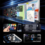 Wireless CarPlay Adapter & Android Auto Dongle, Shiny Silver，Fast Auto-Connect, Compact Plug & Play Wireless CarPlay Converter for iPhone & Android, USB/USB-C, No Delay, Seamless Reconnection