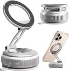 JKSML Magnetic Car Phone Holder [98LBS Strongest Suction & 2800gf Magnetic] 360° Adjustable Foldable Car Mount for Magsafe, Versatile for Car/Gym/Mirror Mount/Daily Stand, for iPhone&Android, Sliver
