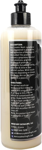 Ceramic Soap with Graphene Car Wash Soap 16 oz (Pack of 1) – High Foaming SiO2 Formula | Long-Lasting Protection | pH Neutral | Foam Cannon, Pressure Washer, & Bucket Wash Compatible