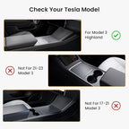 BANKKY 6PCS Center Console Organizer Tray for Tesla Model 3 Highland 2024 2025 Car Accessories with Armrest Storage Tray, Hidden Storage Box, Cup Holder Insert, Camera Privacy Cover, Glove Box Hook