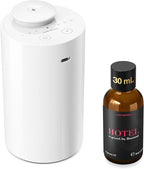 Airversa Waterless Essential Oil Diffuser Starter Kit with 30mL Hotel Fragrance Oil Inspired by BaCRT, Battery Operated Car Diffuser, Portable Aroma Nebulizer for Home Car Office, AN6Kit-C, White