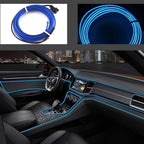 ABALDI Interior Car Lights El Wire Rope Lights Neon Atmosphere Glowing Strobing Electroluminescent Light for Car Interior Decoration(3m/9ft,Blue)