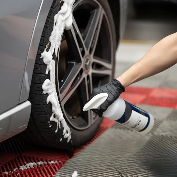 CARPRO ReTyre Car Tire & Rubber Cleaner: All in One Tire & Wheel Cleaner, Car Wash Wheel Cleaning Spray for Car Detailing - Clean New Tire Look - 1 Liter (34 fl oz)