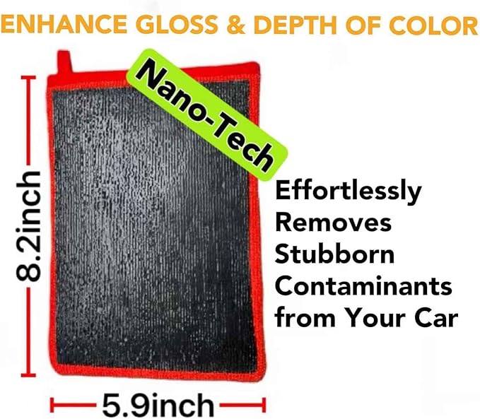 Biodison & Lee 1 Pcs Clay Mitt for Car Detailing - Fine Grade Clay Bar Mitts,Synthetic Clays Mit to Remove Paint Overspray, Water Spots, Tree Sap, Rail Dust from Paint, Glass, Plastic Surfaces